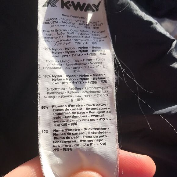 K-Way Quilted Black Puffer Jacket with Hood - Picture 6 of 8